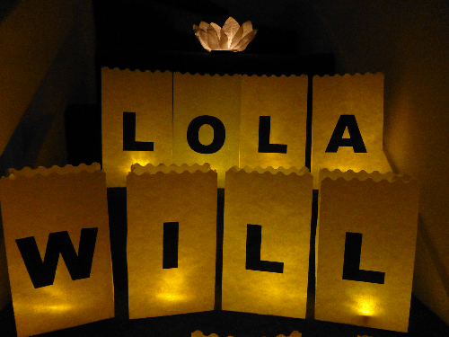 Printed Letters Luminary Candle Bags